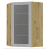 ECKHÄNGESCHRANK Bari W4S/10/60 RAL 7040 fenstergrau (K5) / Eiche Artisan 60 / 60 / 96cm - Eiche Artisan/Grau, Holz/Holzwerkstoff (60/96/60cm) - Feldmann-Wohnen
