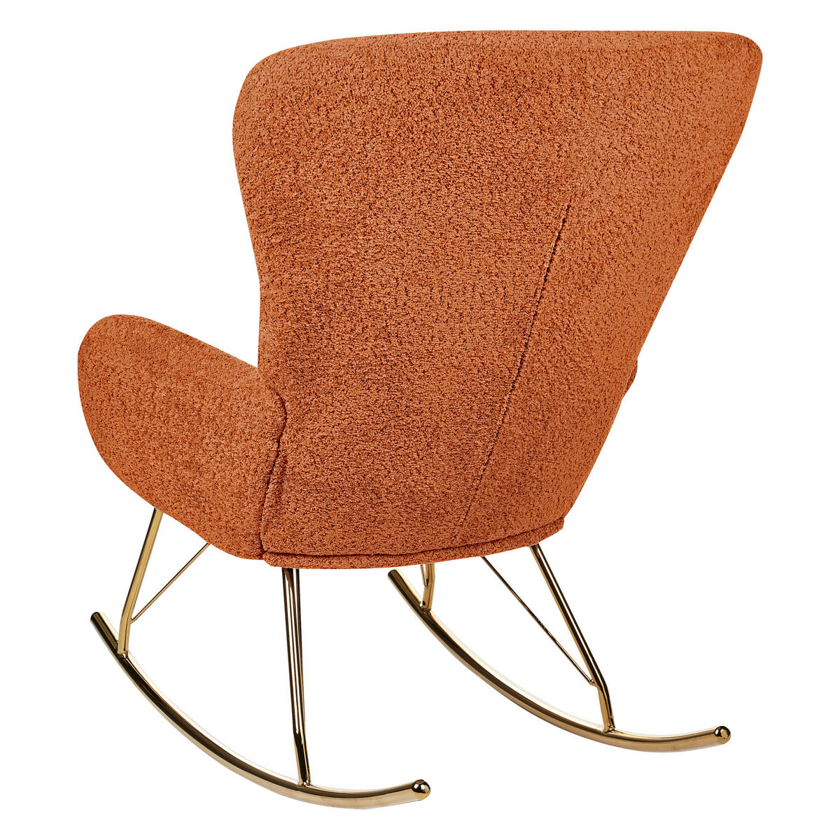 SCHAUKELSESSEL Bouclé Orange Anaset - Goldfarben/Orange, Textil (74/99/99cm) - Beliani