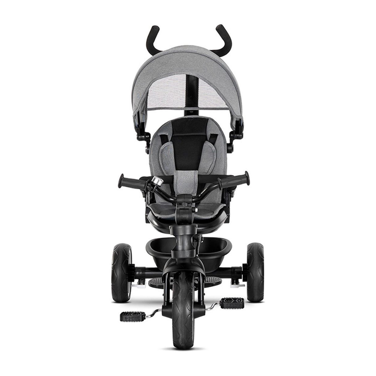 DREIRAD Tino Klingel, Korb grau umbaubar, drehbarer Sitz, Getränkehalter - Grau, Metall (108/55/96cm) - Lorelli