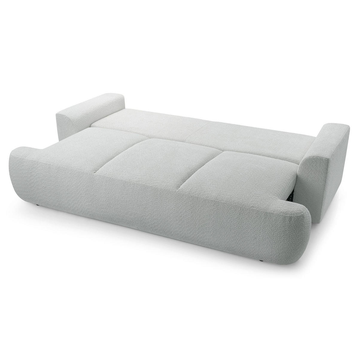 3-SITZER SOFA Barletto Grau-Beige Bouclé - Taupe/Schwarz, Holz/Textil (248/94/110cm) - Selsey
