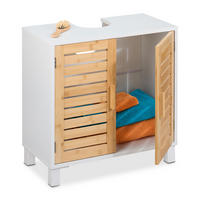 WASCHBECKENUNTERSCHRANK - Weiß, Holz/Holzwerkstoff (60/60/32cm) - Relaxdays