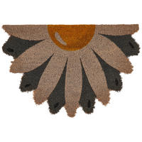 FUSSMATTE Bunt 40/60 cm Blume Kokosfasern Hotaka - Multicolor, Textil (40/60cm) - Beliani
