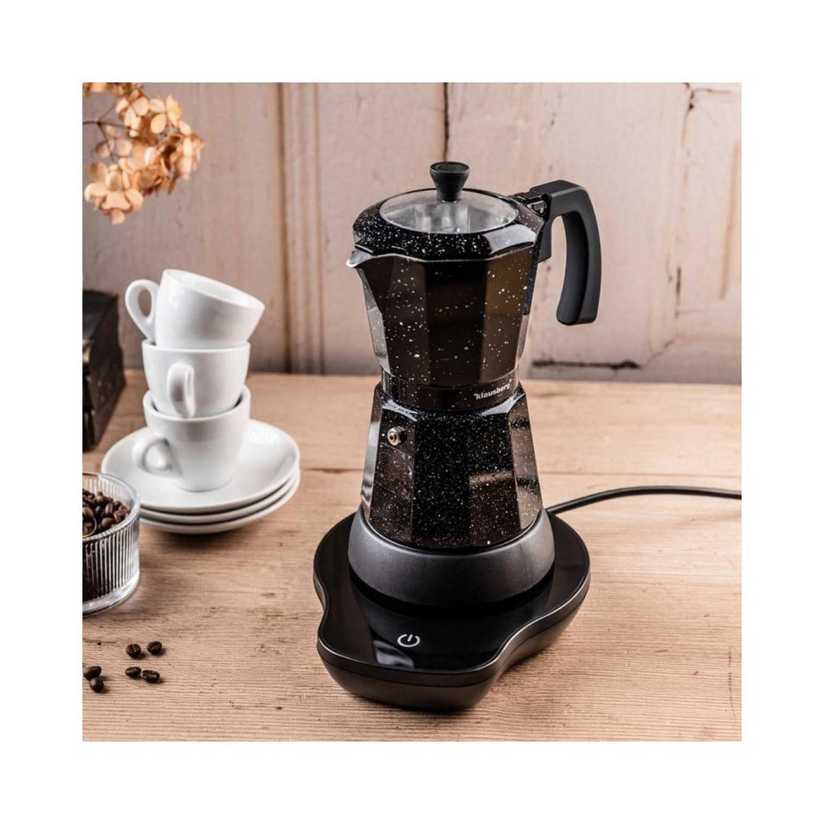 ESPRESSOKOCHER Schwarz 16.2/19.8/27 cm KB7998 - Schwarz, Metall (19.8/27/16.2cm) - Klausberg 