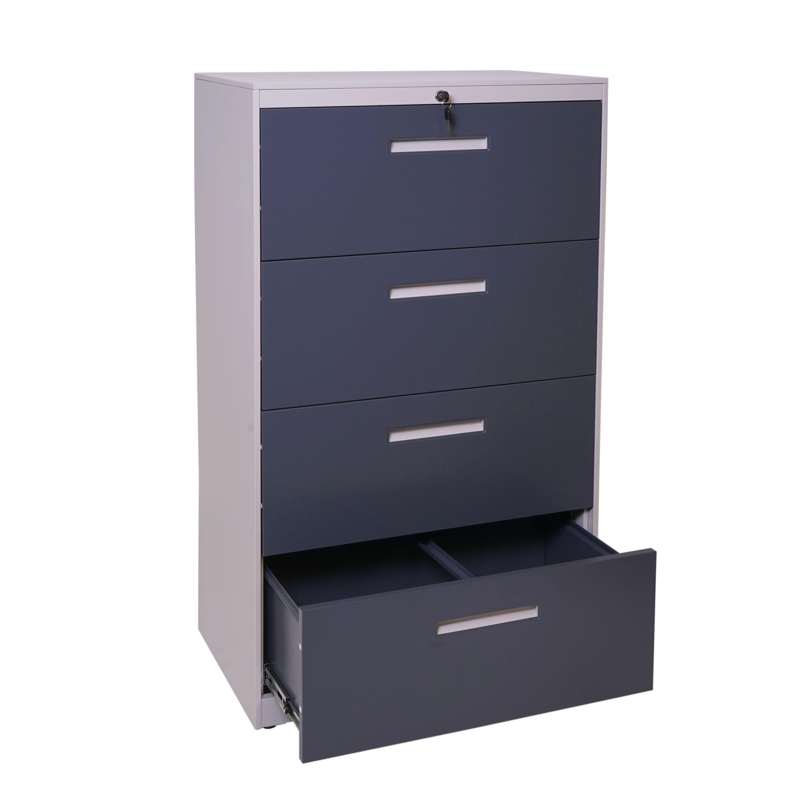 HÄNGEREGISTERSCHRANK Hellgrau - Hellgrau, Metall (76/132/46cm) - MCW