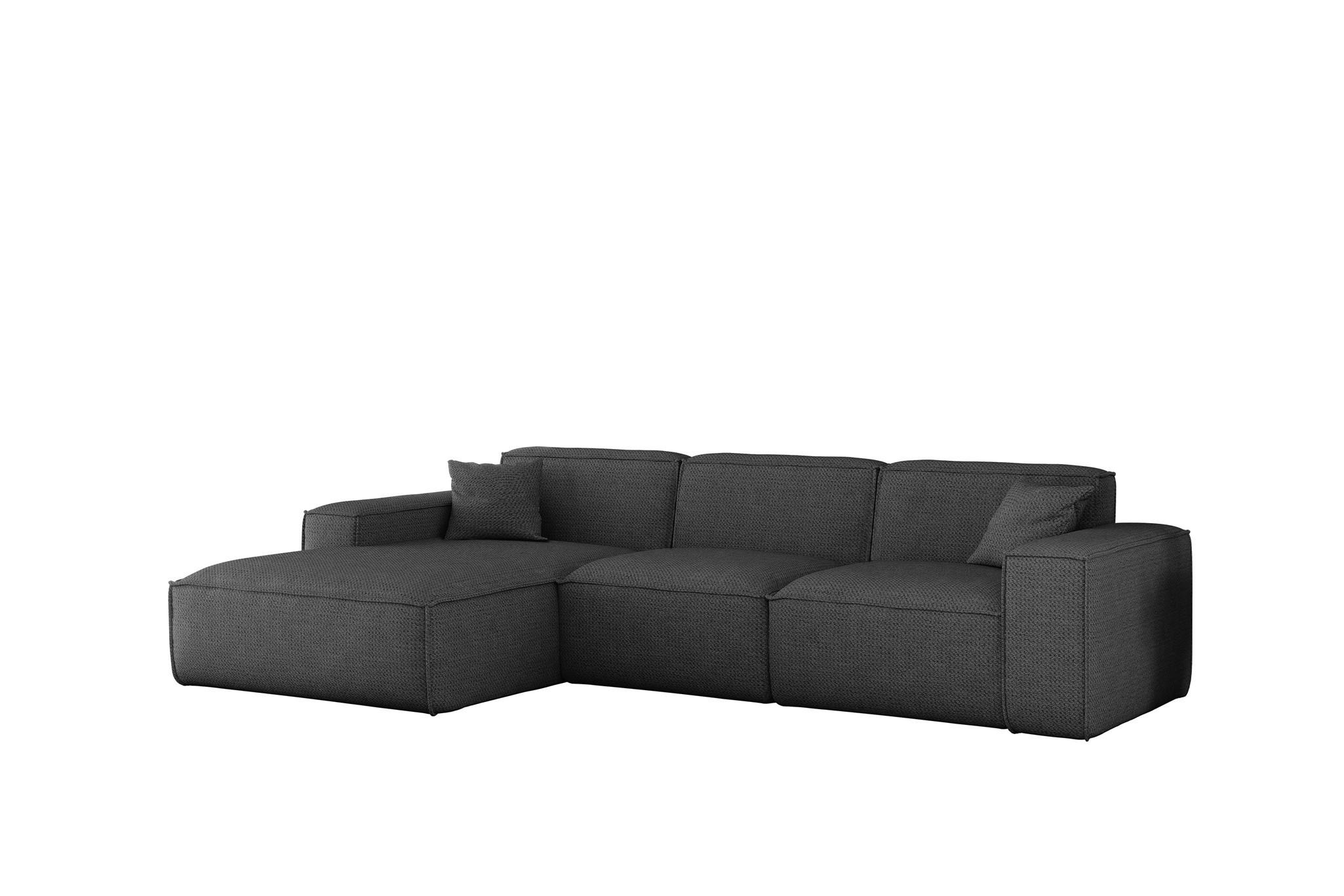 ECKSOFA Celes Premium In Artico - Anthrazit, Holzwerkstoff/Textil (266/165cm) - Fun Möbel