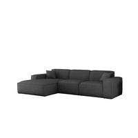 ECKSOFA Celes Premium In Artico - Anthrazit, Holzwerkstoff/Textil (266/165cm) - Fun Möbel