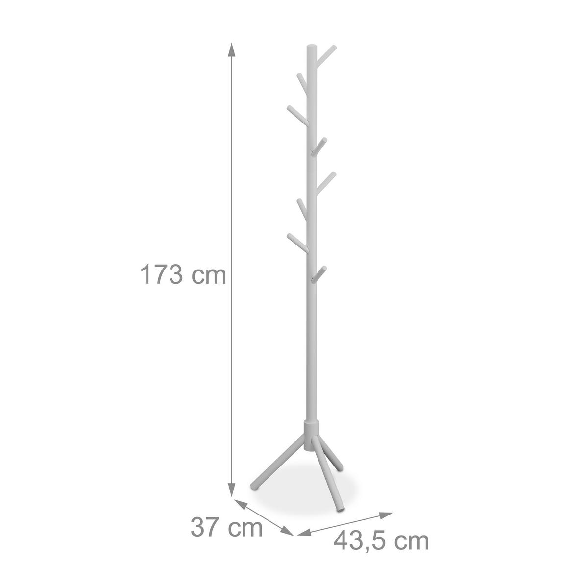 GARDEROBENSTÄNDER - Weiß, Holz (43.5/173/37cm) - Relaxdays