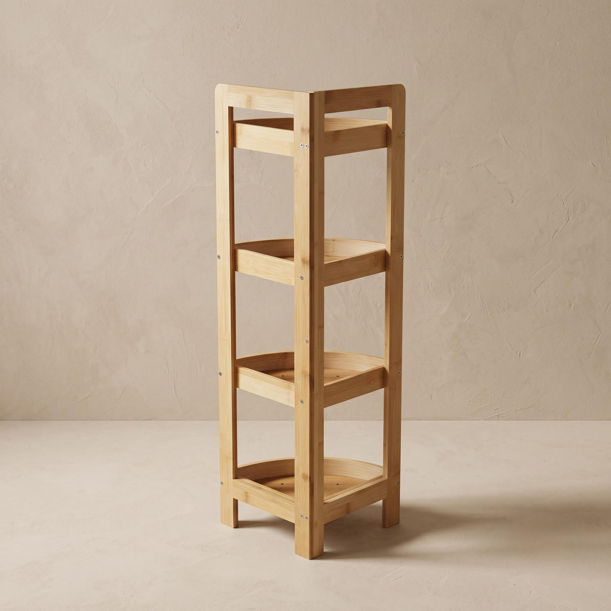 ECKREGAL aus Bambus für das Badezimmer 23/23/80 cm - Beige, Naturmaterialien (23/80/23cm) - NUXIO