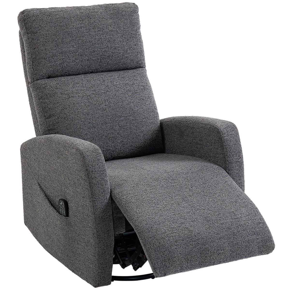 MASSESESSEL Dunkelgrau mit Massagefunktion, Wärmefunktion und Liegefunktion 97/73,5/108 cm - Dunkelgrau, Textil (97/108/73.5cm) - PANGIVO