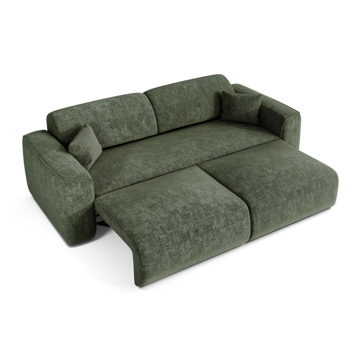 SCHLAFSOFA GERADE Geprägter Samt Smaragdgrün 240cm - Smaragdgrün, Textil (240/73/97cm) - Sia Home
