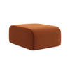 POUF Samt Stoff Orange - Terracotta/Schwarz, Holzwerkstoff/Kunststoff (72/42/94cm) - Makamii