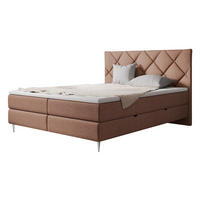 BOXBETT Letra - Chromfarben/Hellrosa, Holz/Textil (140/200cm) - MIRJAN24