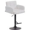 BARHOCKER Lederlook weiß - Walnussfarben/Schwarz, Textil/Metall (60/93/56cm) - CLP