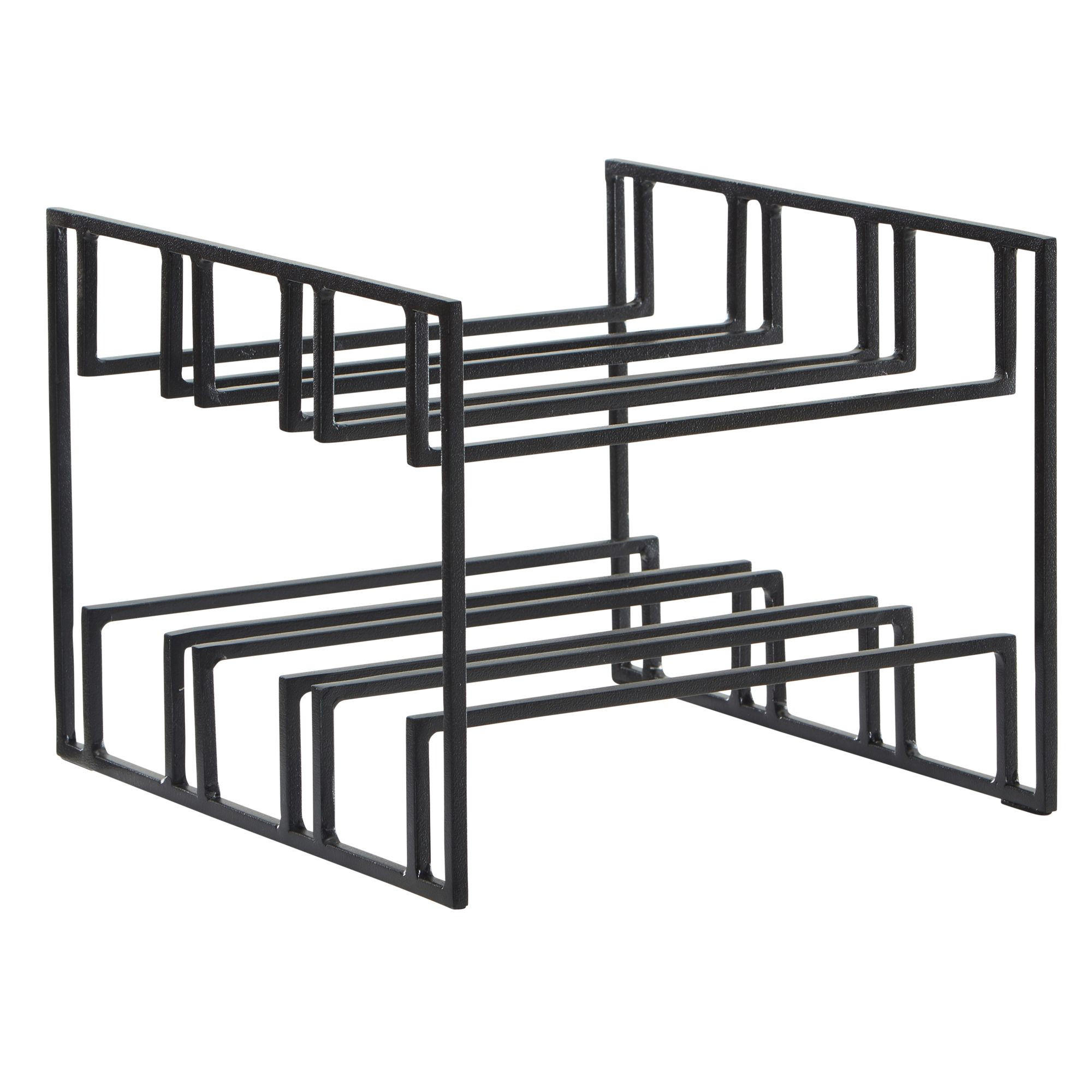 WEINREGAL Eisen Modern Stil für 6 Flaschen stehend - Schwarz, Metall (29/21/25cm) - KADIMA DESIGN