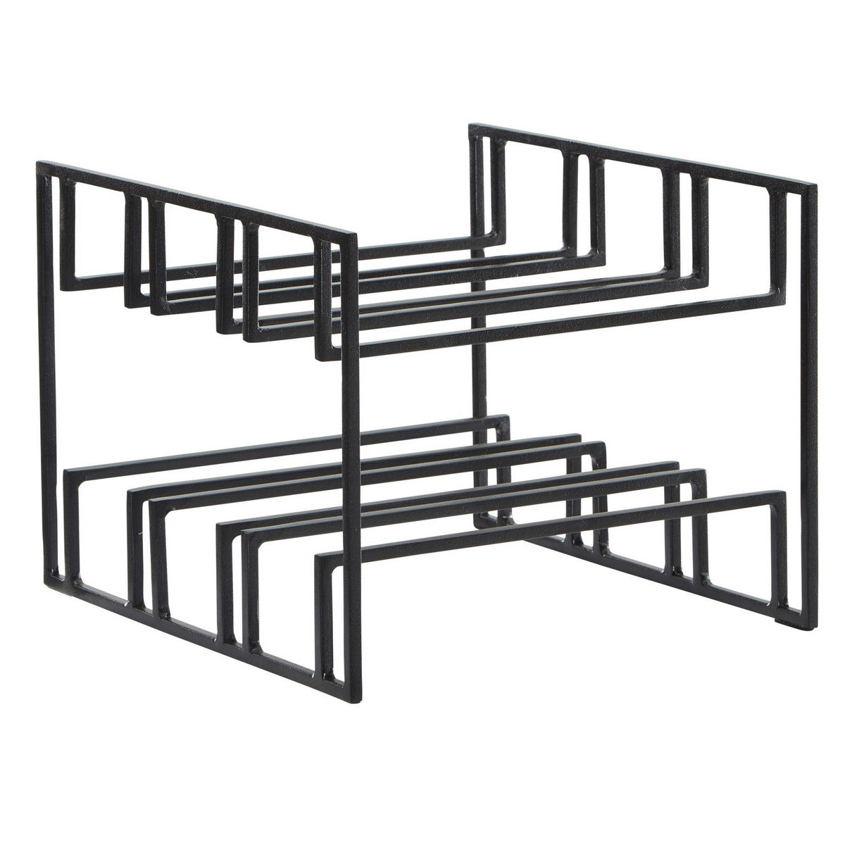 WEINREGAL Eisen Modern Stil für 6 Flaschen stehend - Schwarz, Metall (29/21/25cm) - KADIMA DESIGN