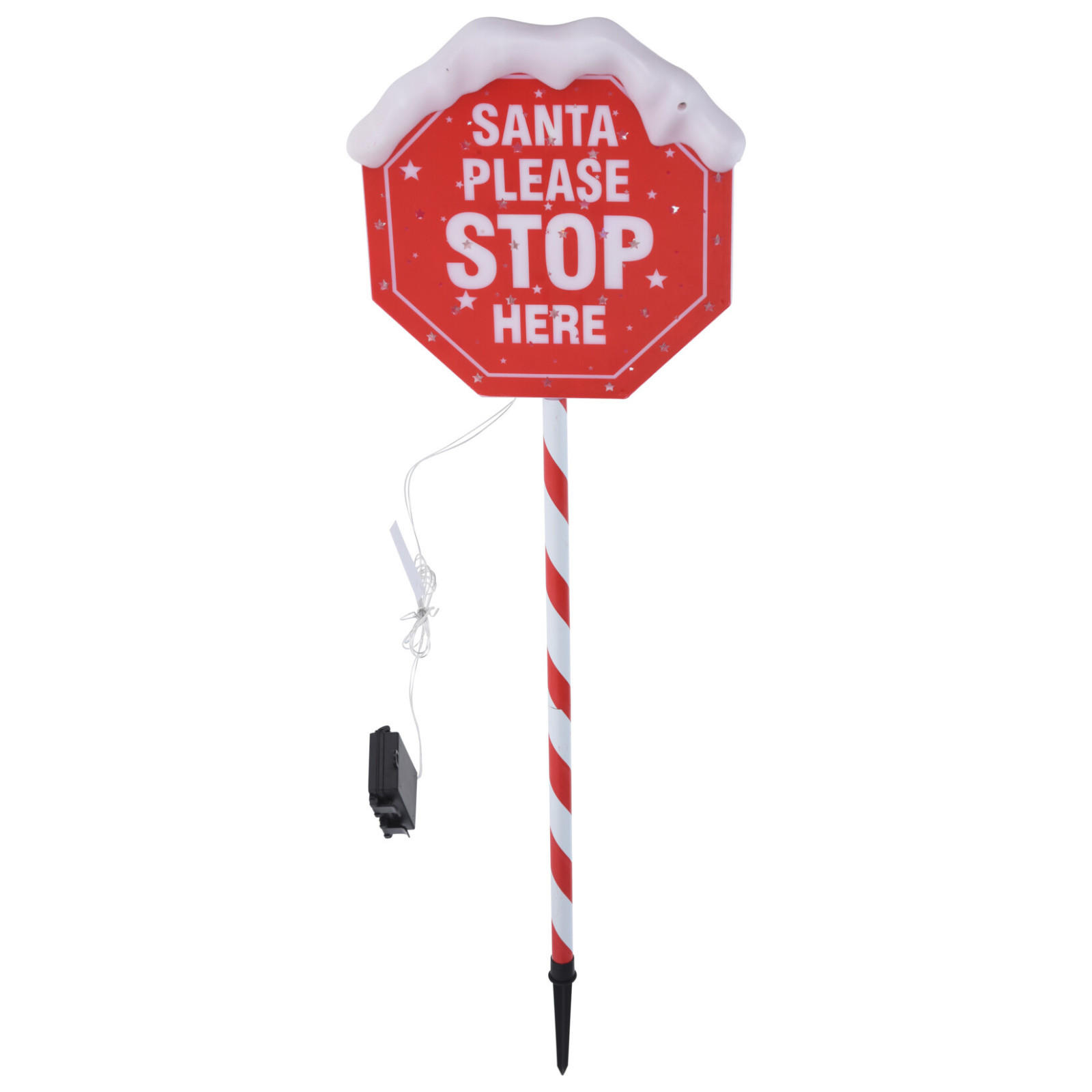WEIHNACHTSMANN Schild mit Beleuchtung 105 cm - Rot, Kunststoff (30/105/30cm) - Home Styling Collection