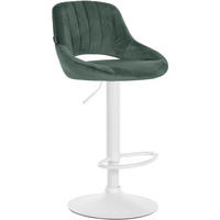 BARHOCKER Milos Samt weiß grün - Weiß/Grün, Textil/Metall (47/106/48cm) - TPFLiving