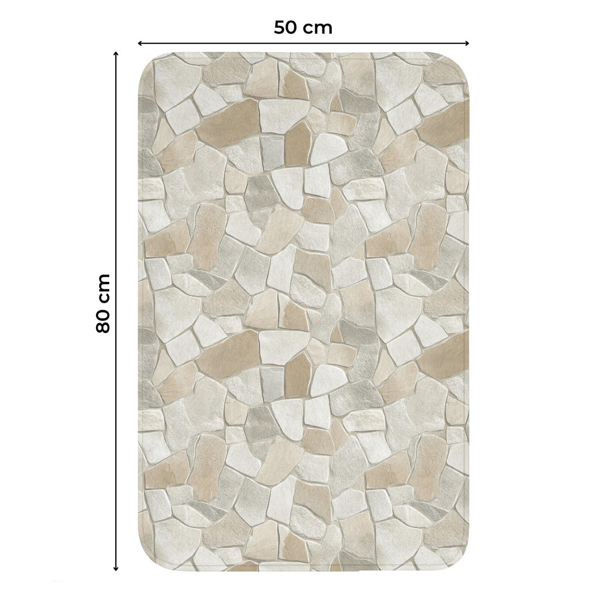 WC PŘEDLOŽKA Mozaika - kameny - béžová 50x80 cm - béžová, textil/plast (50/1cm) - OnlyWow