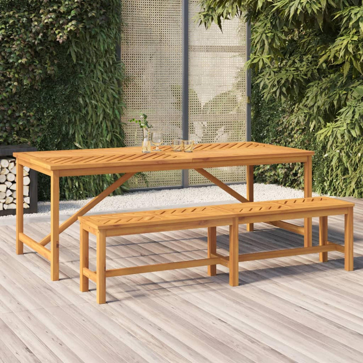 GARTENBANK 180 cm Massivholz Akazie - Braun, Holz (180/45/35cm) - furnicato