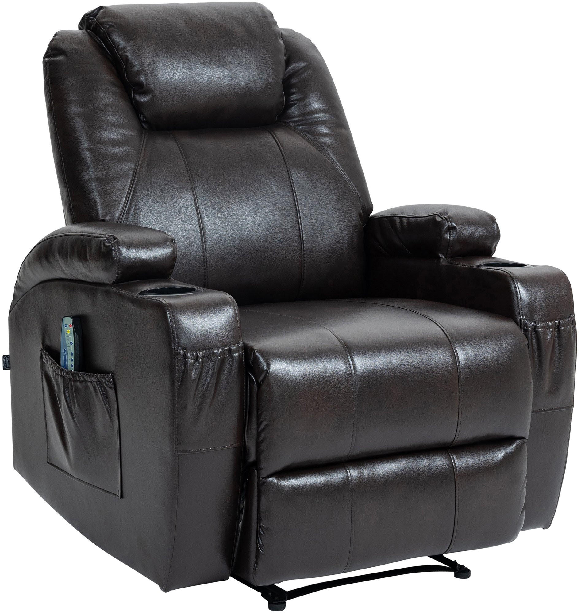 SESSEL Lederlook braun - Schwarz/Braun, Leder/Textil (83/105/94cm) - CLP