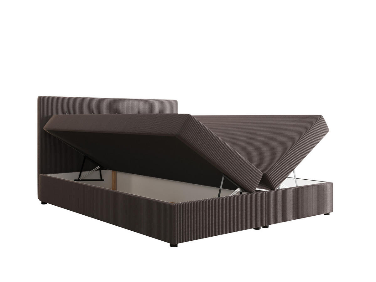 BOXBETT FADO 22 mit Matratze H3, Bonell und Topper 180x200 Zoom 21 - Grau, Holz/Textil (180/200cm) - Bedante