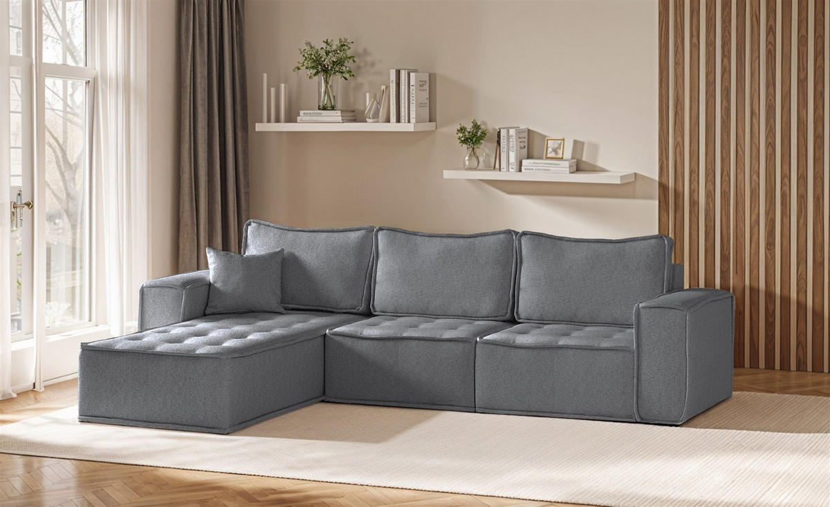ECKSOFA Sande In Alpine - Anthrazit, Holzwerkstoff/Textil (292/192cm) - Fun Möbel