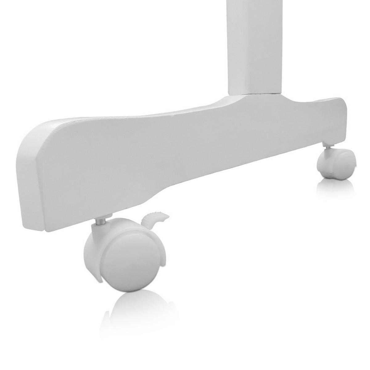 BABYBETT Weiß mit Rollen - Weiß/Grau, Holz (54/100cm) - VitaliSpa