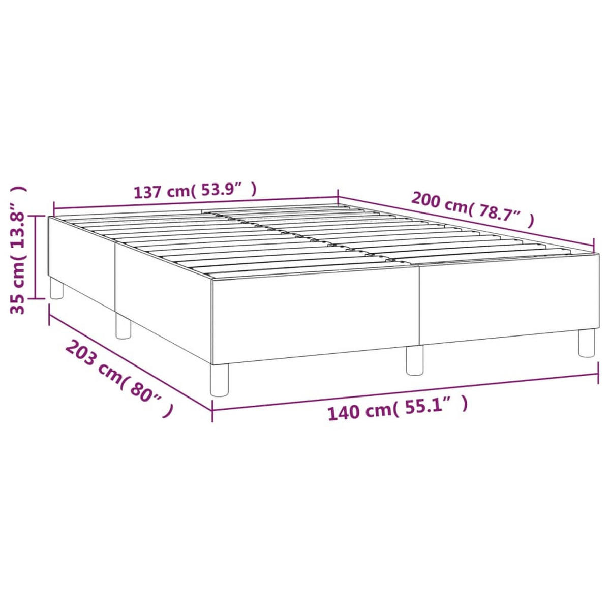 POLSTERBETT Rabjohns 140/203 cm - Weiß, Holzwerkstoff (140/200cm) - Nettlife