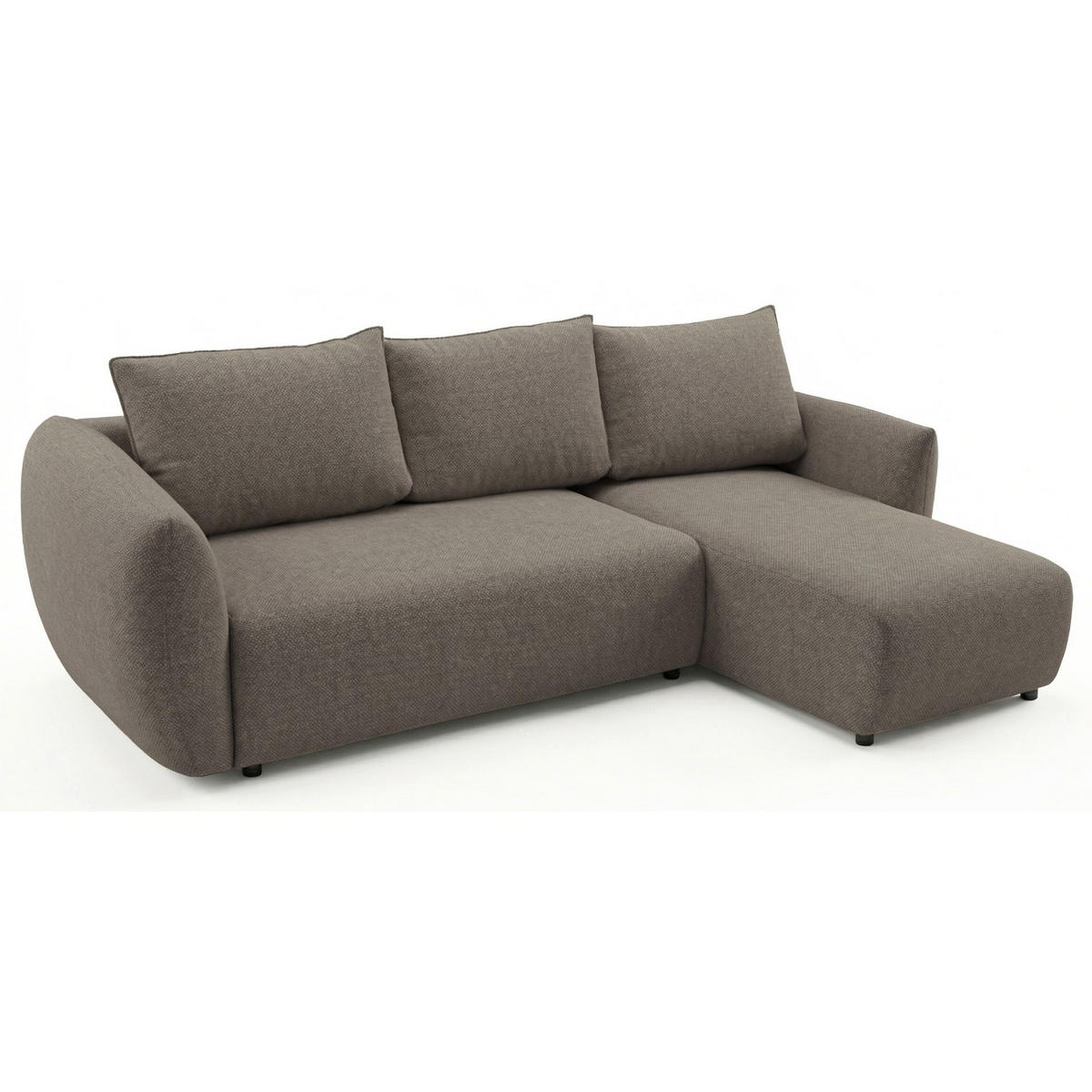 ROHOVÁ POHOVKA Zordo Světlehnědý Žinylka Pravá Se Dvoma Úložnými Prostory - černá/světle hnědá, textil/plast (170/256cm) - Selsey