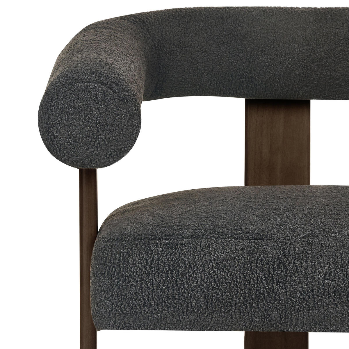 2-SITZER-SOFA Bouclé Schwarz/Dunkelbraun Ilbro - Schwarz, Textil (138/76/68cm) - Beliani