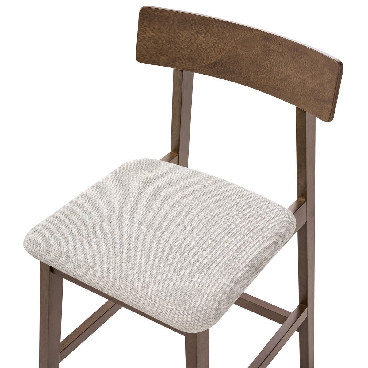 BARSTUHL 2er-Set Holz Dunkelbraun/Taupe Isanti - Dunkelbraun, Holz (44/92/54cm) - Beliani