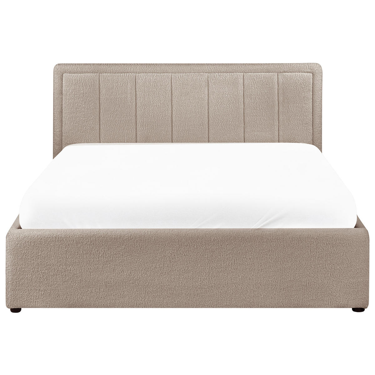 BETT mit Stauraum 140/200 cm Bouclé Taupe Montlaur - Taupe, Textil (140/200cm) - Beliani