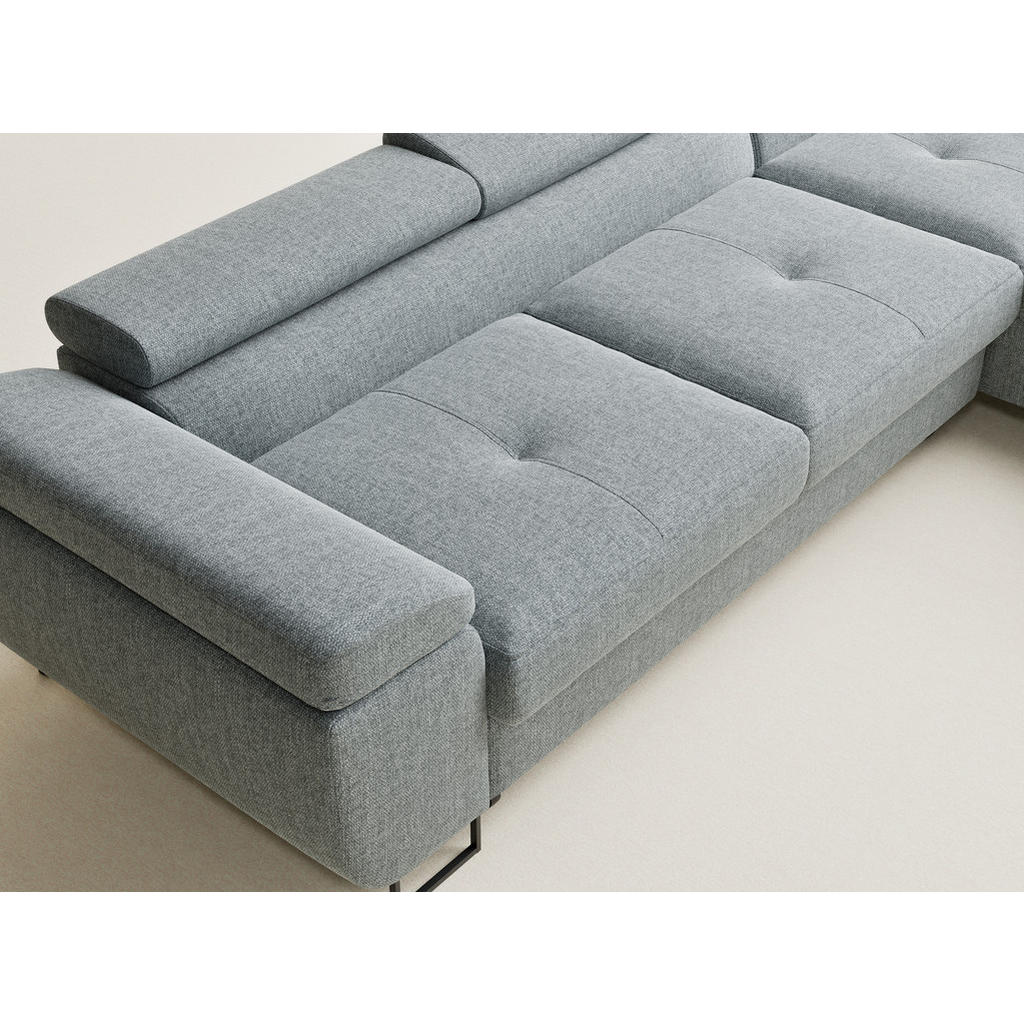 Thumbnail - Maison de Reve Ecksofa, Blaugrau, Textil, 5-Sitzer, Füllung: Schaumstoff, 277x203 cm, Oeko-Tex® Standard 100, Hergestell...