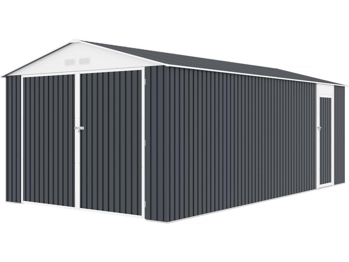 METALL-GARAGE PVC houston - Grau, Metall (570/310/570cm) - Habitat Garten