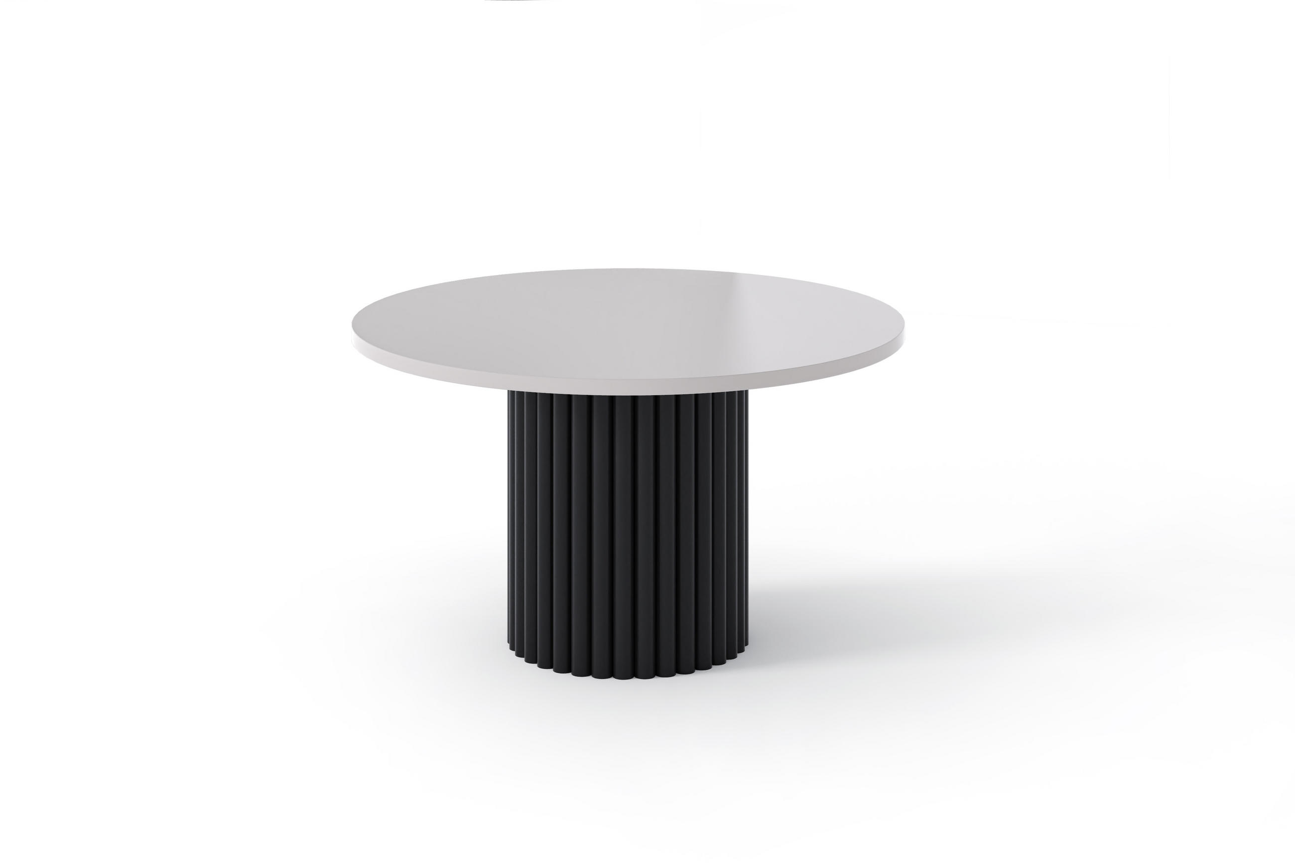 KAFFEETISCH Sabina 67 x 42 cm, runder, mit geriffeltem Standfuß, kaschmir, schwarz - Kaschmir/Schwarz, Metall (30/67/42cm) - Margaret Hadas24