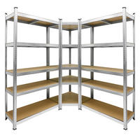 LAGERREGAL 3er Set - Silberfarben, Holzwerkstoff (40/180/90cm) - ECD-Germany