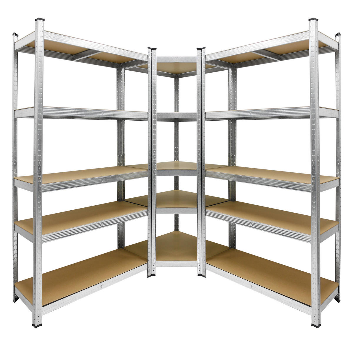 LAGERREGAL 3er Set - Silberfarben, Holzwerkstoff (40/180/90cm) - ECD-Germany