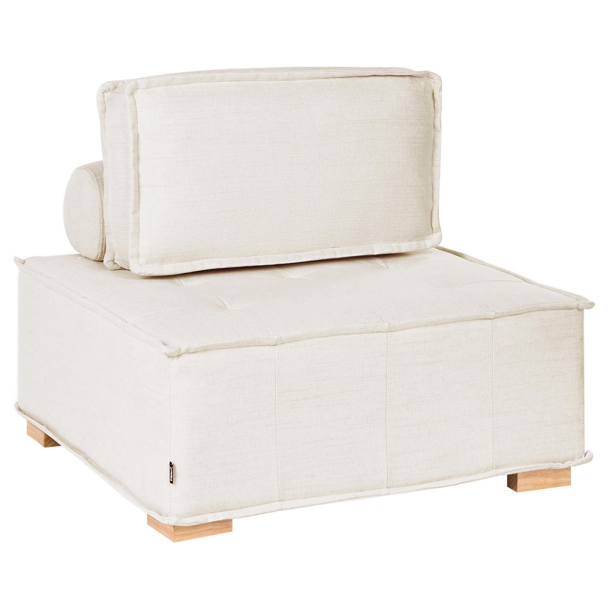 3-SITZER-MODULSOFA Stoff Cremeweiß Tibro - Creme, Textil (300/82/100cm) - Beliani