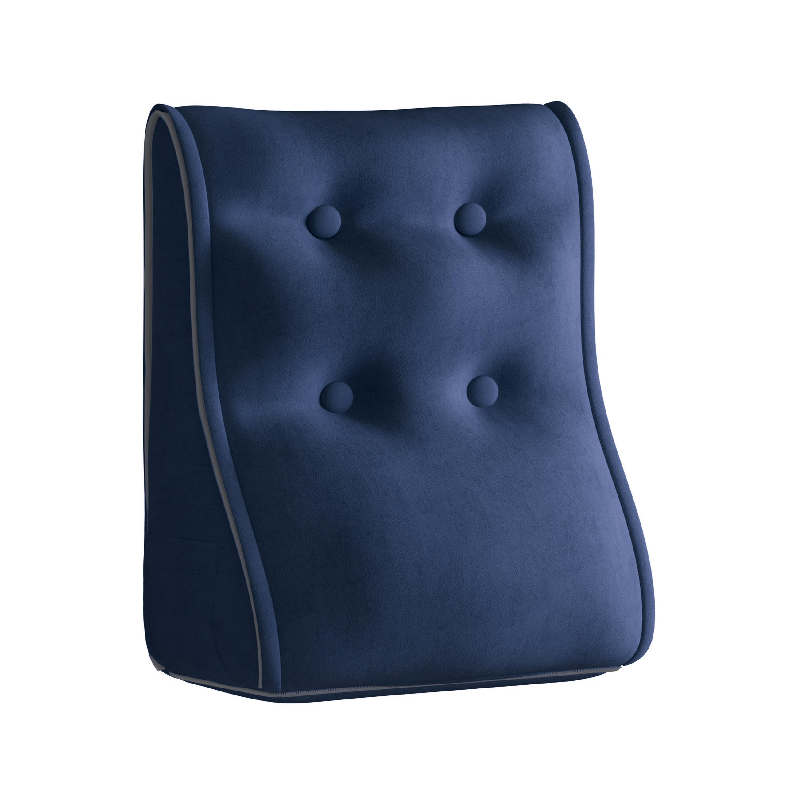 RÜCKENKISSEN Kopfteilkissen Samt Dunkelblau 50/22cm - Dunkelblau, Textil (22/50cm) - Vercart