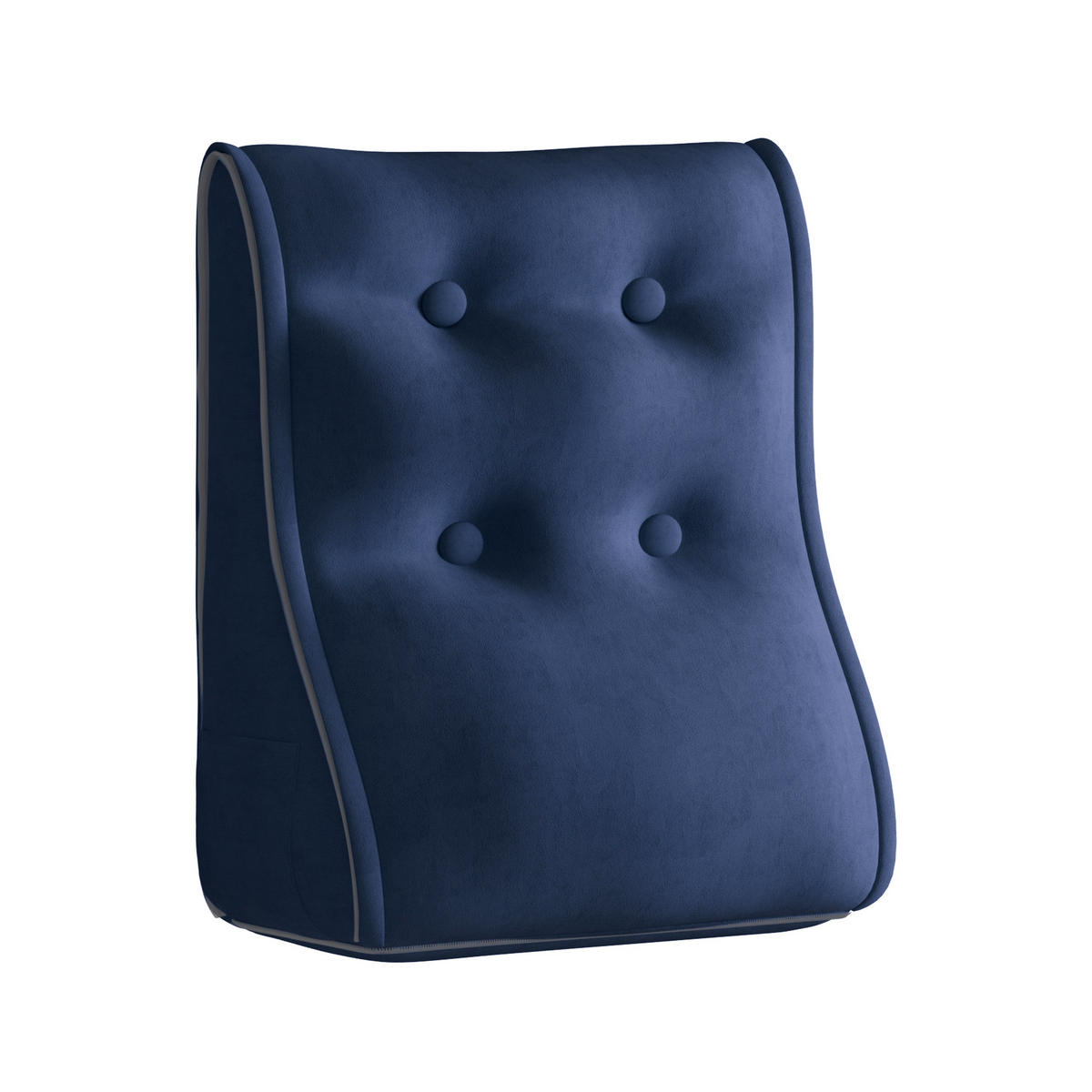 RÜCKENKISSEN Kopfteilkissen Samt Dunkelblau 50/22cm - Dunkelblau, Textil (22/50cm) - Vercart