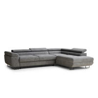 ECKSOFA Concord Grau Chenille-Stoff - Rechts Seite - Schwarz/Grau, Holz/Holzwerkstoff (277/203cm) - Maison de Reve