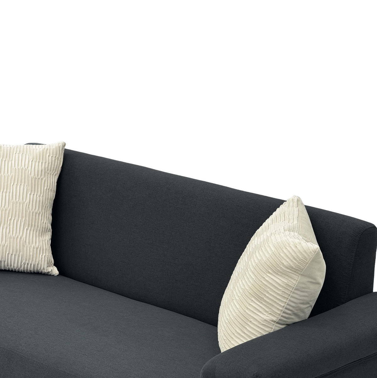 2-SITZER 172/72/82 cm dunkelgrau aus Sperrholz und Massivholz mit Metallfüßen - Dunkelgrau, Textil (73.5/81.5/172cm) - OKMYHOME