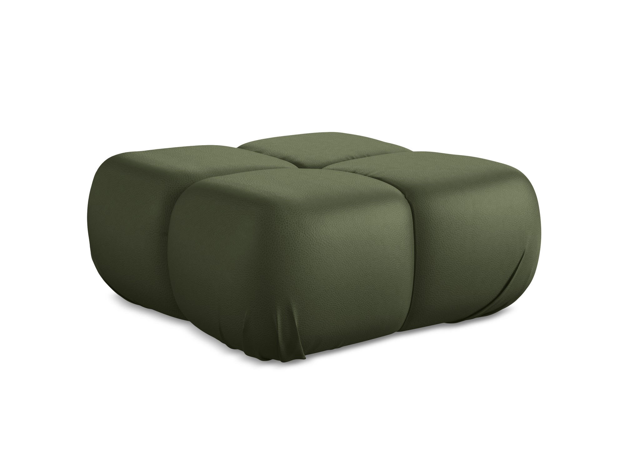 POUF Kunstleder Grün - Schwarz/Grün, Leder/Kunststoff (95/41/95cm) - Makamii