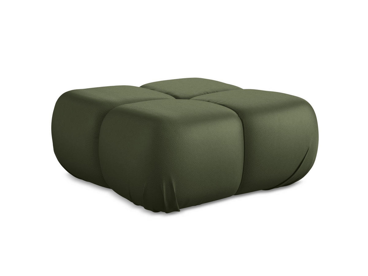 POUF Kunstleder Grün - Schwarz/Grün, Leder/Kunststoff (95/41/95cm) - Makamii