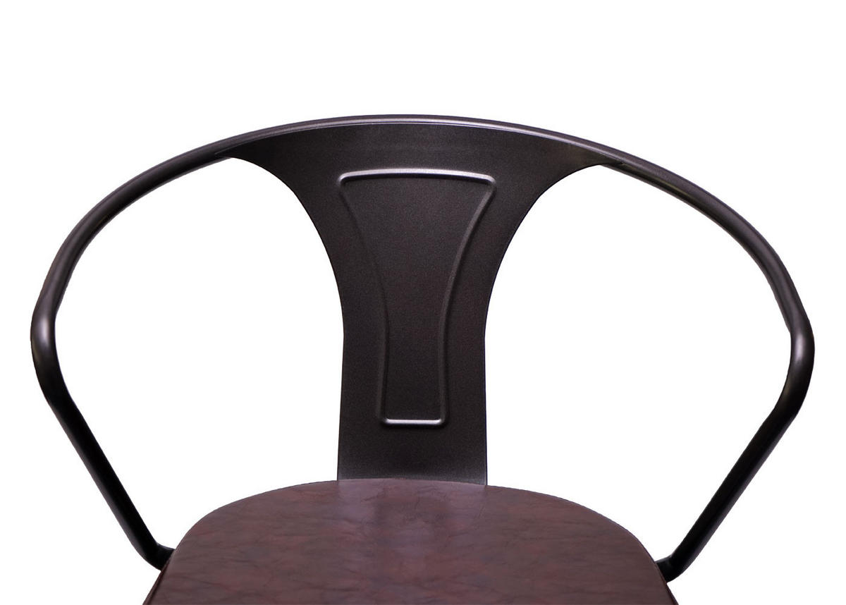 BARHOCKER 2er-Set mit Lehne Sitzhöhe 63-83cm Armlehne drehbar vintage Schwarz-braun höhenverstellbar - Braun, Kunststoff (51/108/45cm) - PROREGAL