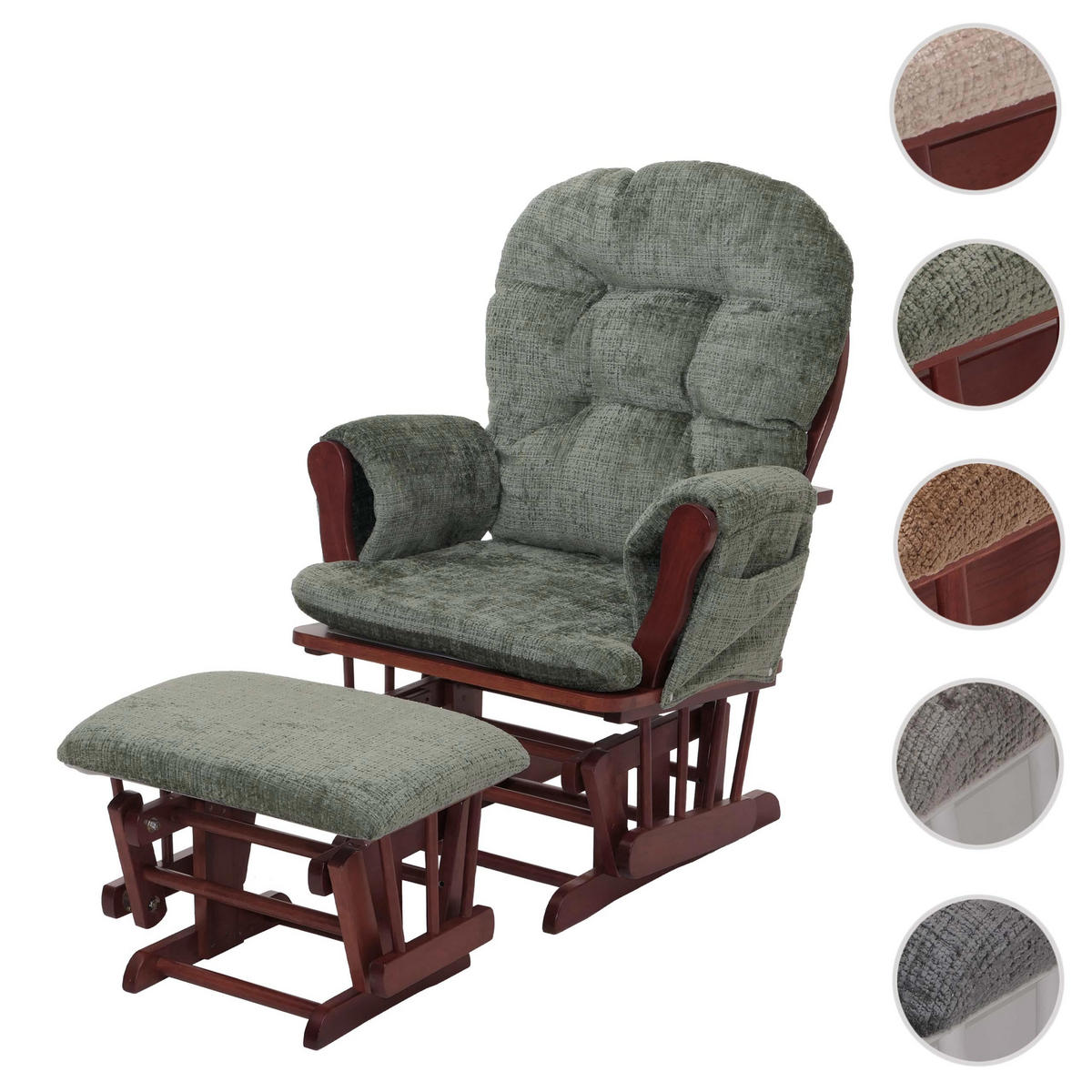 RELAXSESSEL Grün, Braun - Braun/Grün, Textil (75/100/71cm) - MCW