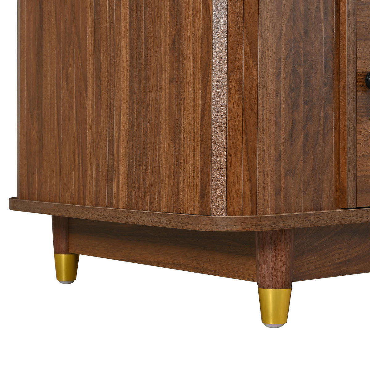 COUCHTISCH in Walnuss-Optik Wohnzimmertisch mit Rattan-Schiebetüren, B100/T50/H42(cm) - Braun, Holzwerkstoff (50/100/42cm) - STILVORA