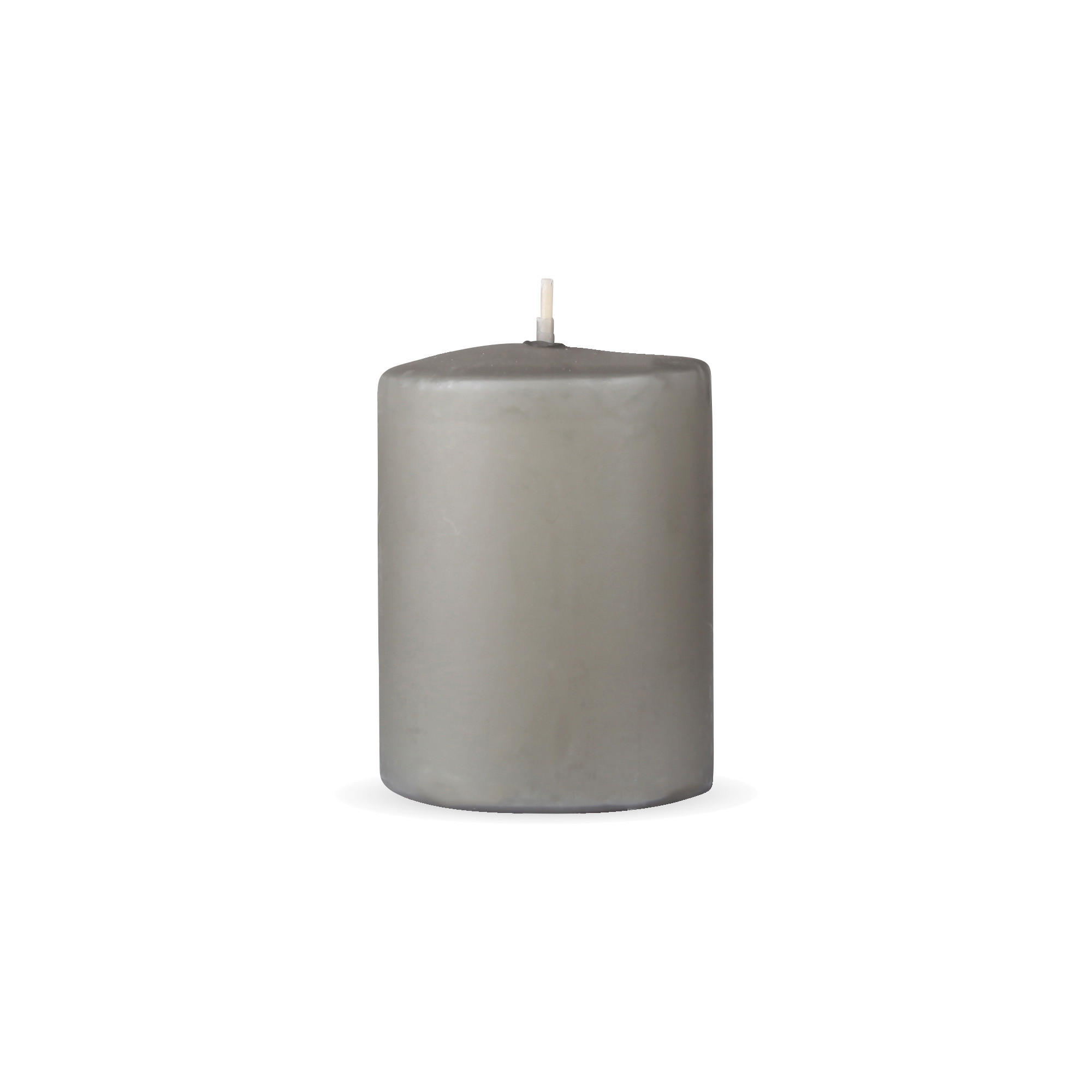 HS Candle Stumpenkerze Hellgrau 8 cm