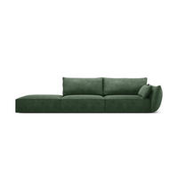 LINKES-SOFA Kaelle aus Chenille-Stoff flaschengrün 4 Sitzplätze - Dunkelgrün, Textil (110/85/264cm) - Micadoni