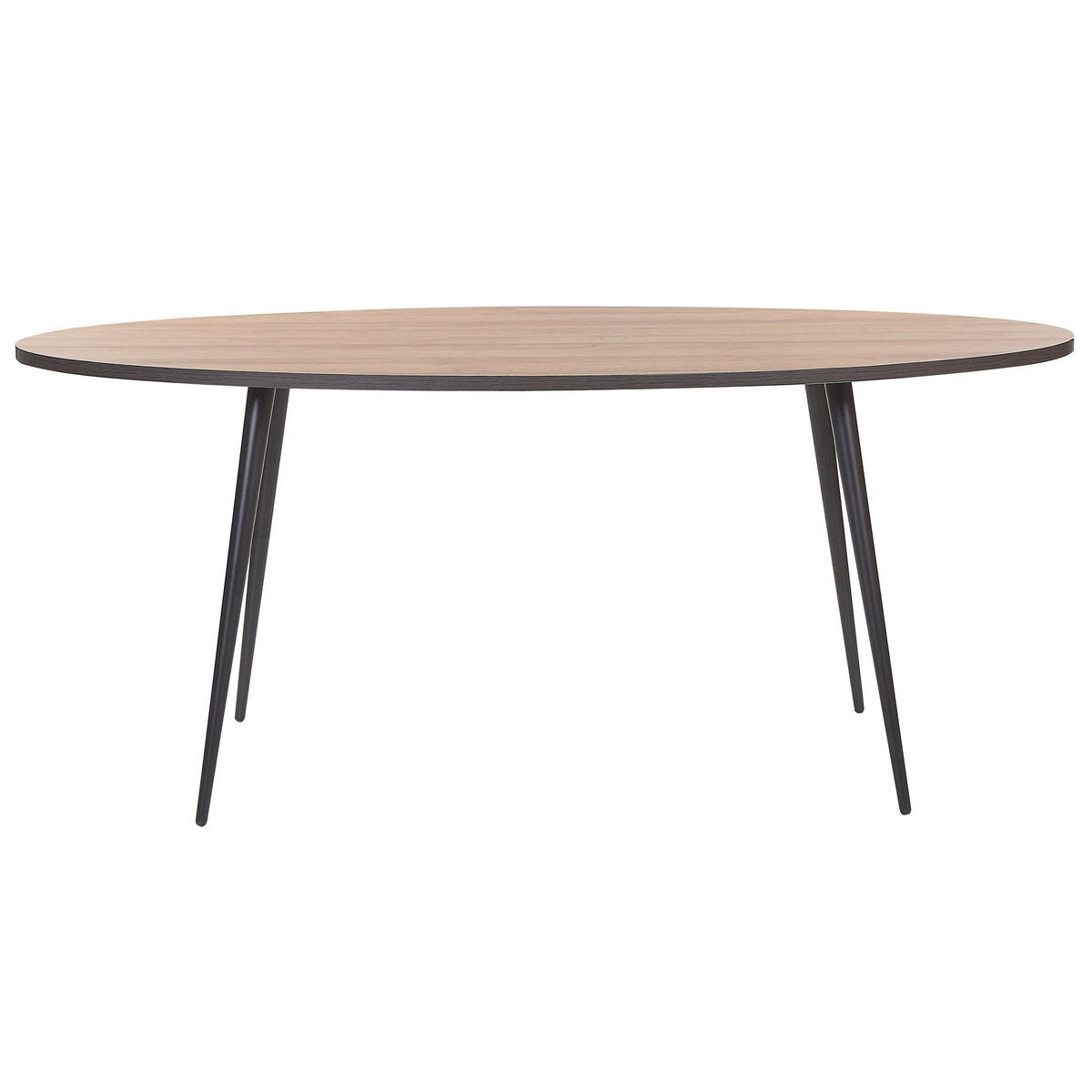 ESSTISCH 180/90/76 cm Dunkelbraun, Schwarz Oval Ottawa - Dunkelbraun, Holzwerkstoff (180/90/76cm) - Beliani